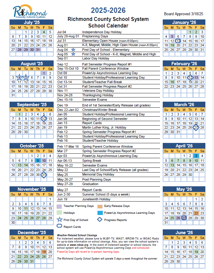 RCSS Calendar